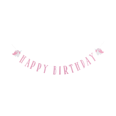 My Mind’s Eye - PLPKU03 - Pink Unicorn Happy Birthday Banner - Pretty Day