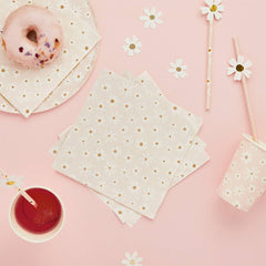 Hootyballoo by Club Green - Daisy Paper Napkins 16 Pack - Pretty Day