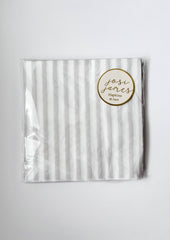 Josi James - Classic Stripe Light Gray Large Napkin (Set of 16) - Pretty Day