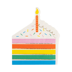 Rainbow Cake Shaped Dinner Napkin 18pk. - Pretty Day