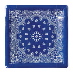 Blue Bandana Paper Plate 8pk. S9182 - Pretty Day