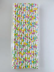 Bright Floral Paper Straws -25pk - Pretty Day