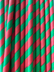 Christmas  Striped Eco Friendly Paper Straws- 25 pk - Pretty Day