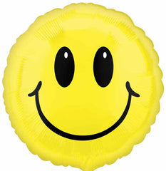 18" Yellow Foil Smiely  Face Balloons - Pretty Day