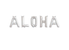16" Aloha  Silver Balloon Letter Banner - Pretty Day