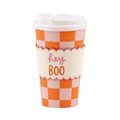 Pink Orange Checks To Go Cup - 8pk - Pretty Day