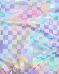 Iridescent Retro Party Purple Checkered Tablecloth