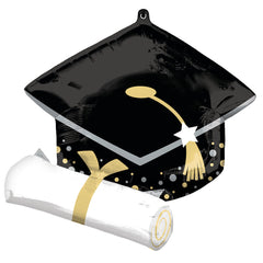 Graduation Grad Cap & Diploma Foil Balloon - Pretty Day