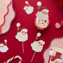 Vintage Santa Pom Pom Food Picks 12pk. - Pretty Day