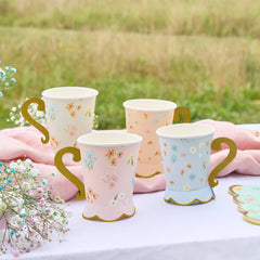Floral Tea Party Paper Cups 8pk. - Pretty Day
