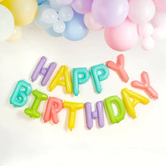 Pastel 'Happy Birthday' 16" Foil Balloon Garland - Pretty Day