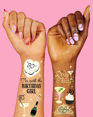xo, Fetti - Dirty 30 Bday Tats - 50 temporary tattoos - Pretty Day
