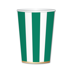 Bonjour Fête - EMERALD GREEN CABANA STRIPE CUPS - Pretty Day