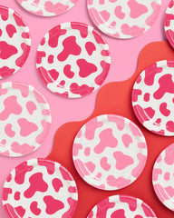 Pink Cow Print Paper Plates 24pk. - Pretty Day