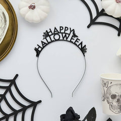 Hootyballoo by Club Green - Black 'Happy Halloween' Metal Headband