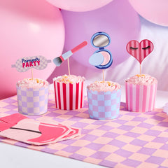 Hootyballoo by Club Green - Make Up Food Picks & Food Cup Set - Pack of 12 - Pretty Day