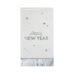 Happy New Year Fringed Dinner Napkins  - 24 pk - Pretty Day
