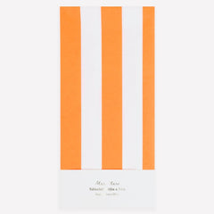 Orange Striped Paper Tablecloth