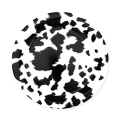 Party West - Black Cowhide Dinner Plates (Set of 8) - Pretty Day