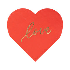 Foil Red Love Heart Cocktail Napkin 18pk. - Pretty Day