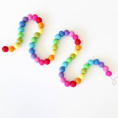 Colorful Rainbow Felt Ball Garland