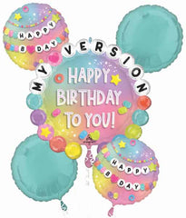 Friendship Bracelet My Version Balloon Bouquet 5pk. - Pretty Day
