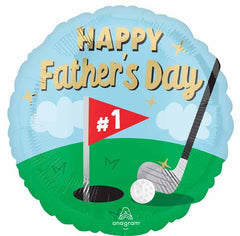 Golf Tee-Rific Dad Foil Balloon 18" Round