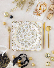 Gold Sprigs Paper Plate 8pk. - Pretty Day