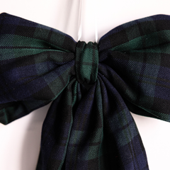 Holiday Plaid Green Fabric Bow: Large
