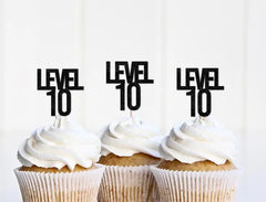 Video Game Birthday Party Cupcake Toppers Custom Age - Pretty Day