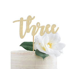 3rd Birthday 'Three' Cake Topper - Pretty Day