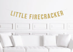 4th of July Baby Shower Decorations, Decor Sign, Little Firecracker Banner, Fourth, Independence Day - Pretty Day