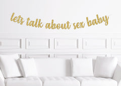 Gender Reveal Decorations, Let's Talk About Sex Baby Banner Sign for a Party, Boy or Girl? - Pretty Day