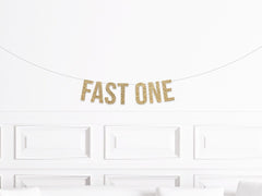 Fast One Banner, Vintage Car Birthday Decorations, Boys 1st Birthday Banner, Car Themed 1st Birthday Decorations - Pretty Day