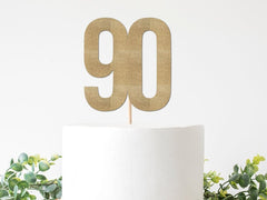90 Cake Topper, 90th Birthday Decorations - Pretty Day