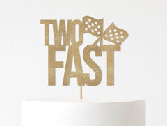 Two Fast Cake Topper, Retro Vintage Car Themed 2nd Birthday Decorations, Race Car Themed 2nd Birthday Decoration - Pretty Day