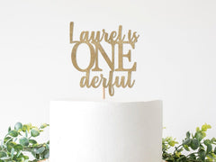 Custom is Onederful Cake Topper, Girl's 1st Birthday Cursive Party Decorations, First Birthday Decor, Isn't She Lovely Supplies Personalized - Pretty Day