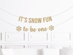 Winter 1st Birthday Decorations, It's Snow Fun To Be One Banner, Snowflake First Birthday Decor, November December January 1 One Boy Girl - Pretty Day