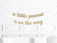 Elephant Baby Shower Decor, A Little Peanut is On The Way Banner, Elephant Baby Shower Decorations, Party Supplies, Sign Backdrop Boy Girl - Pretty Day
