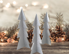 Glitter Paper Christmas Tree Table Decor 3 pk, Christmas Decorations Indoors, Christmas Shelf Decor, Christmas Party Centerpieces, 3d - Pretty Day