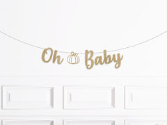 Pumpkin Oh Baby Banner, Thanksgiving Baby Shower Decor, Halloween Baby Shower Decorations,  Fall Autumn Baby Shower Party Supplies - Pretty Day