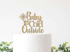 Baby It's Cold Outside Cake Topper, Winter Baby Shower Decor, December Baby Shower Decorations, Christmas Baby Shower Party Supplies - Pretty Day
