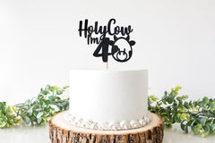 Holy Cow I'm 40 Cake Topper, Holy Cow I'm Forty Decorations, Cowboy 40th Birthday Party Decor, Cow Theme Party Supplies, Farm Animal 40th - Pretty Day