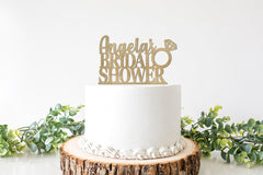 Custom Bridal Shower Cake Topper, Personalized Bridal Shower Decor, Wedding Shower Decorations Sign, Bride's Name Cake Topper, Pick Gold - Pretty Day
