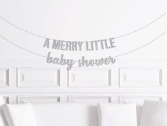 Christmas Baby Shower Decorations, A Merry Little Baby Shower Banner, Winter Baby Shower Decor,  Holiday Shower Party Supplies - Pretty Day