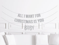 Christmas Baby Shower Theme Decor, All I Want for Christmas is you Baby Banner, December Baby Shower, Pregnancy Announcement Winter Sign - Pretty Day