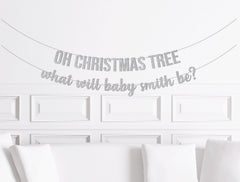 Christmas Gender Reveal Decorations, Oh Christmas Tree What Will Baby Be Banner, Winter Gender Reveal Ideas, December Boy or Girl - Pretty Day