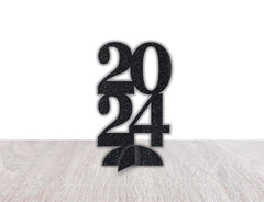 Graduation Party Decorations 2024, Grad Party Decor, 2024 Centerpiece, Table Sign, Party Supplies, Black Glitter Paper NYE New Years Eve - Pretty Day