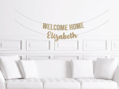 Custom Welcome Home Banner / Personalized Gold Glitter Welcome Back Party Sign /  Returning Home / Teenager / Hospital, New Baby, Mother - Pretty Day