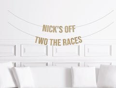Custom Two The Races Banner, Personalized Horse Race Themed 2nd Birthday Banner, Race Car Theme Decor Decorations, Racecar Second Derby - Pretty Day